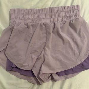 Vitality / balance, purple workout shorts